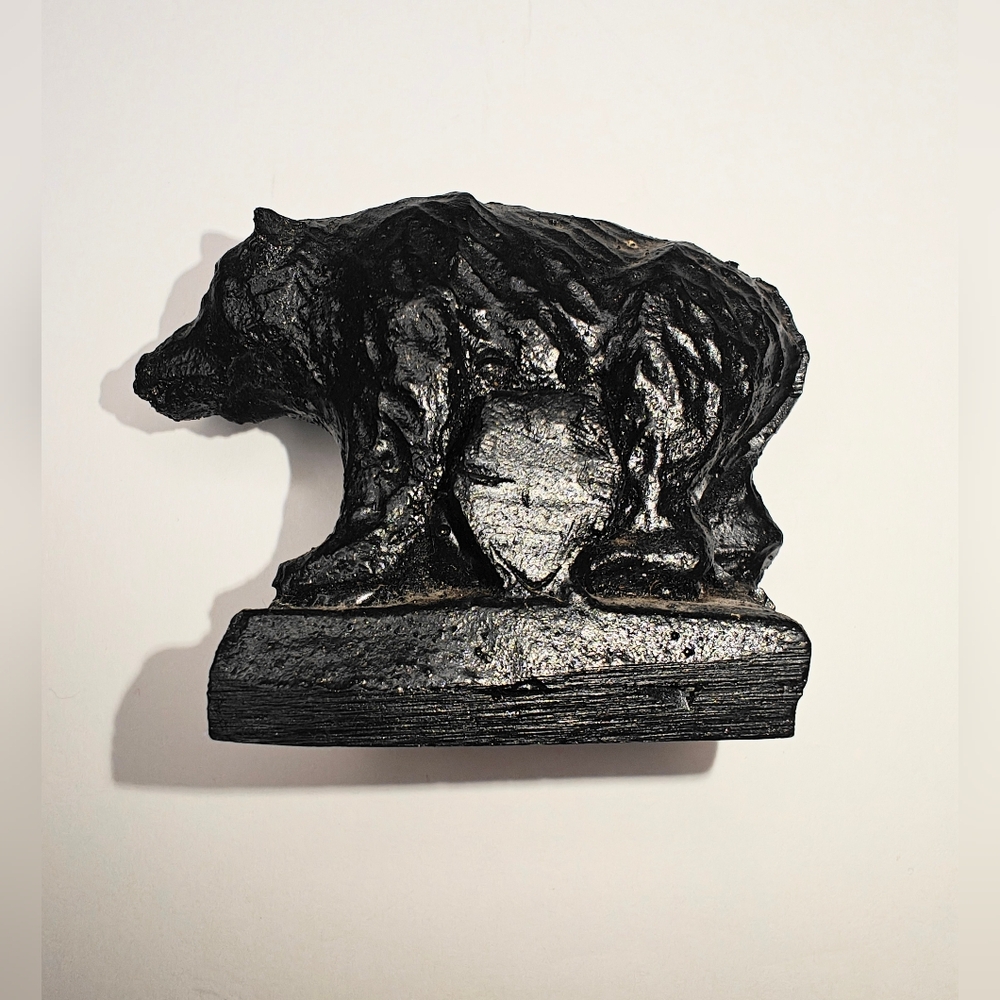 Black Bear Hand Crafted From Coal Sculpture